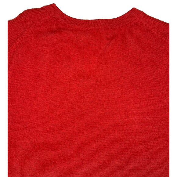Cremieux Daniel Men’s Medium Red 100% Cashmere Luxury V-Neck Pullover Sweater - Picture 5 of 6